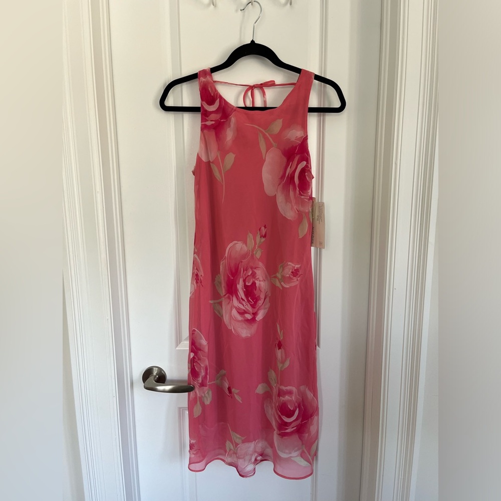 NWT Pink floral vintage Alyn Paige Midi dress